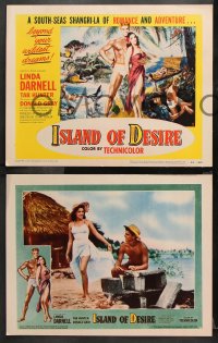 9g194 ISLAND OF DESIRE 8 LCs 1952 sexy Linda Darnell & Tab Hunter in tropical adventure!