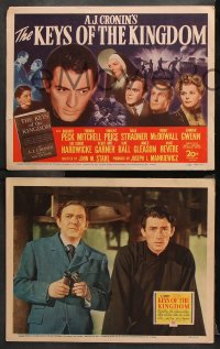 9g204 KEYS OF THE KINGDOM 8 LCs 1944 religious Gregory Peck, Thomas Mitchell, w/cool action scenes!