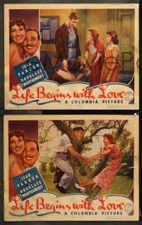 9g698 LIFE BEGINS WITH LOVE 4 LCs 1937 Jean Parker, Douglass Montgomery, an irresistible comedy!