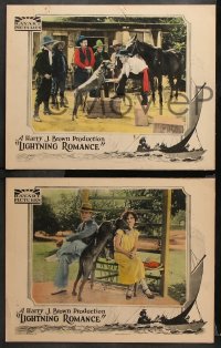 9g545 LIGHTNING ROMANCE 6 LCs 1924 great images of Reed Howes, Ethel Shannon, Wilfred Lucas!