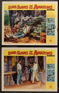 9g451 LOVE-SLAVES OF THE AMAZONS 7 LCs 1957 Gianna Segale, sexy barely-dressed female natives!