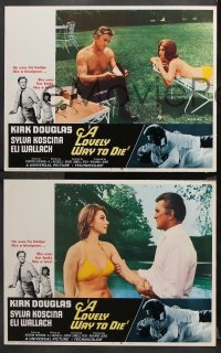 9g227 LOVELY WAY TO DIE 8 LCs 1968 Kirk Douglas in action scenes, sexy Sylva Koscina!