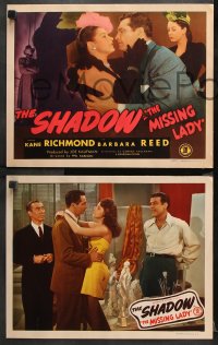 9g239 MISSING LADY 8 LCs 1946 Kane Richmond as The Shadow, Barbara Reed, George Chandler, complete!