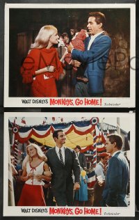 9g455 MONKEYS GO HOME 7 LCs 1967 Disney, Dean Jones, Yvette Mimieux, Maurice Chevalier & apes!