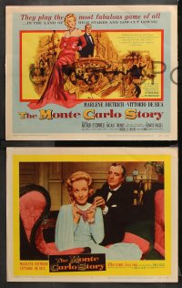 9g243 MONTE CARLO STORY 8 LCs 1957 Dietrich, Vittorio De Sica, high stakes, low cut gowns, gambling!