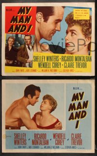 9g252 MY MAN & I 8 LCs 1952 great images of pretty Shelley Winters & Ricardo Montalban!