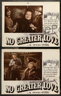 9g459 NO GREATER LOVE 7 photolobbies 1944 artwork of Russian woman out for revenge by Borge Larsen!