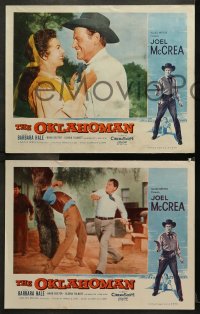 9g461 OKLAHOMAN 7 LCs 1957 great cowboy western images of Joel McCrea w/ Barbara Hale!