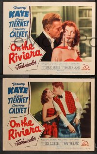 9g462 ON THE RIVIERA 7 LCs 1951 great images of Danny Kaye, sexy Gene Tierney & Corinne Calvet!