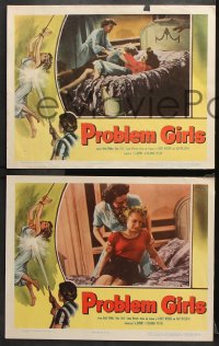 9g717 PROBLEM GIRLS 4 LCs 1953 cool fighting images, great border art!
