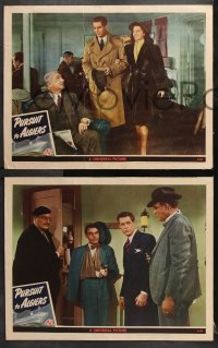 9g718 PURSUIT TO ALGIERS 4 LCs 1945 cool scenes w/Basil Rathbone as Holmes & Nigel Bruce as Watson!