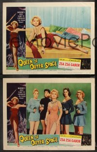 9g302 QUEEN OF OUTER SPACE 8 LCs 1958 sexy Zsa Zsa Gabor & beauties of planet Venus!