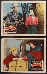 9g812 RAWHIDE 3 LCs 1951 Tyrone Power & pretty Susan Hayward in western action!