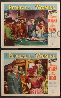 9g556 REDHEAD FROM WYOMING 6 LCs 1953 Maureen O'Hara, Alex Nicol, cowboy western action, gambling!