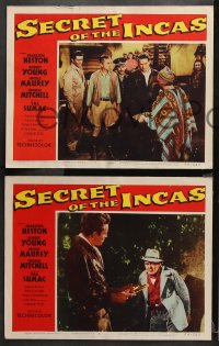 9g329 SECRET OF THE INCAS 8 LCs 1954 Charlton Heston & Robert Young in South America!