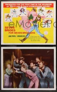 9g331 SEVEN BRIDES FOR SEVEN BROTHERS 8 int'l LCs R1960s Jane Powell & Howard Keel, classic musical!