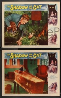9g728 SHADOW OF THE CAT 4 LCs 1961 sexy Barbara Shelley, Andre Morell, stare into its eyes!