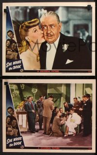 9g822 SHE WROTE THE BOOK 3 LCs 1946 great images of sexy Joan Davis, Jack Oakie, Mischa Auer!