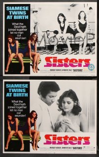 9g567 SISTERS 6 LCs 1973 Brian De Palma, Margot Kidder is a set of conjoined twins!