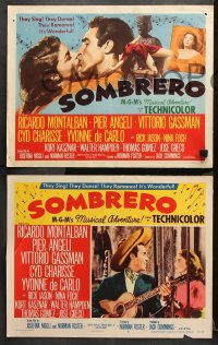 9g344 SOMBRERO 8 LCs 1953 great images of Ricardo Montalban with Pier Angeli!