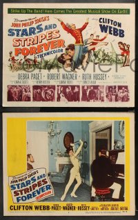 9g353 STARS & STRIPES FOREVER 8 LCs 1953 Clifton Webb as Sousa, Robert Wagner, Debra Paget!