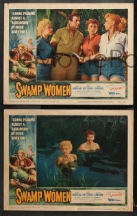 9g738 SWAMP WOMEN 4 LCs 1956 Marie Windsor, Beverly Garland & Mike Connors in Louisiana Bayou!
