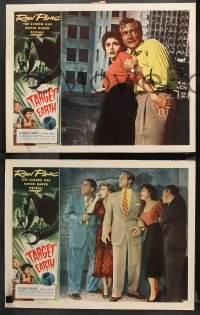 9g742 TARGET EARTH 4 LCs 1954 Richard Denning, Kathleen Crowley, killer robot sci-fi thriller!