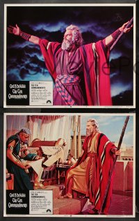 9g364 TEN COMMANDMENTS 8 LCs R1972 Charlton Heston as Moses, Cecil B. DeMille epic classic!