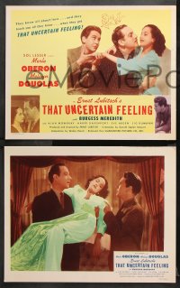 9g368 THAT UNCERTAIN FEELING 8 LCs R1944 Lubitsch, Merle Oberon with Melvyn Douglas & Meredith!