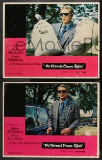9g830 THOMAS CROWN AFFAIR 3 LCs 1968 great images of Steve McQueen, money bags, polo!