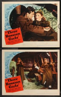 9g488 THREE RUSSIAN GIRLS 7 LCs 1943 any kiss may be the last for Anna Sten & these girls in uniform