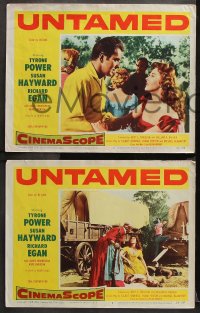 9g837 UNTAMED 3 LCs 1955 Tyrone Power & Susan Hayward in Africa with native tribe!