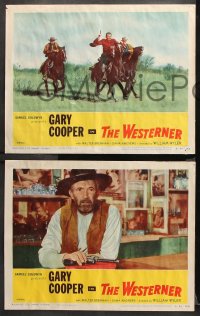 9g842 WESTERNER 3 LCs R1954 William Wyler directed, Gary Cooper, Dana Andrews, Walter Brennan!