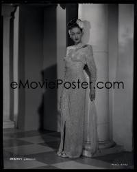 9h049 DOROTHY LAMOUR camera original 8x10 negative 1940 full-length portrait modeling pretty gown!