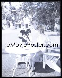 9h066 MARY PICKFORD camera original 8x10 negative 1930s sitting with giant Mickey Mouse plush doll!