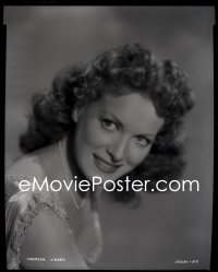 9h068 MAUREEN O'HARA camera original 8x10 negative 1940s head & shoulders portrait wearing pearls!