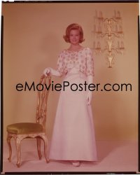 9h100 ANGIE DICKINSON 8x10 camera original transparency 1960s portrait modeling a pretty white gown!