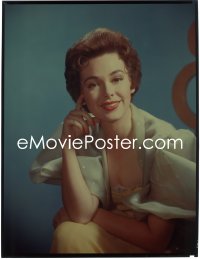 9h105 BARBARA RUSH 8x10 transparency 1950s seated smiling portrait of the beautiful actress!