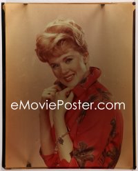 9h008 CONNIE STEVENS 16x20 transparency 1960s great smiling portrait wearing floral print jacket!
