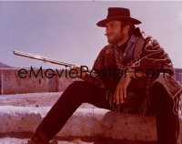 9h212 FOR A FEW DOLLARS MORE 4x5 transparency 1967 great c/u of seated Clint Eastwood with rifle!