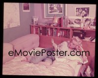 9h220 MARILYN MONROE 4x5 transparency 1960s the beautiful star laying on her bed reading at home!