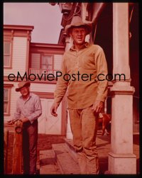 9h224 NEVADA SMITH 4x5 transparency 1966 close up of Steve McQueen standing outside building!