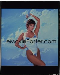 9h142 RAQUEL WELCH 8x10 transparency 1980s sexy portrait working out over sky background!