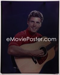 9h022 RICKY NELSON 16x20 transparency 1960s great smiling portrait of the star playing his guitar!