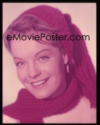 9h228 ROMY SCHNEIDER 4x5 transparency 1960s smiling portrait of the Austrian actress wearing scarf!