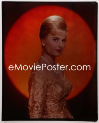 9h026 MARTHA HYER 16x20 transparency 1950s beautiful close portrait in pearls & sparkling dress!