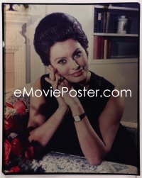 9h027 SOPHIA LOREN 16x20 transparency 1960s the beautiful Italian star with her hands clasped!