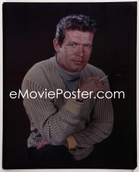 9h029 STEPHEN BOYD 16x20 transparency 1960s great seated portrait with cigarette & striped sweater!
