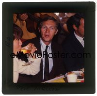 9h259 STEVE McQUEEN 3x3 transparency 1967 close up talking while at a party with his wife Neile!