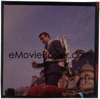 9h252 THUNDERBALL group of 2 2x3 transparencies 1965 Connery as James Bond w/ jetpack & in casino!